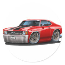 1971-72 Chevelle Red-Black Car Round Sticker