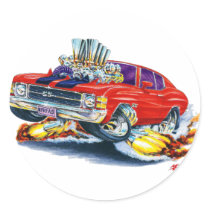 1971-72 Chevelle Red-Black Car Round Sticker