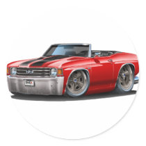 1971-72 Chevelle Red-Black Convertible Round Stickers