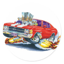 1971-72 Chevelle Red-White Car Round Stickers