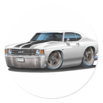 1971-72 Chevelle White-Black Car Sticker