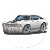 1971-72 Chevelle White-Black Top Car Sticker