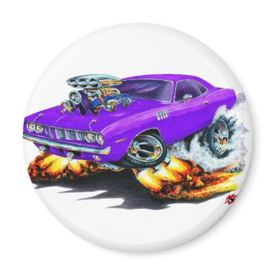 1971-73 Cuda Purple Car refrigerator magnet