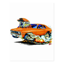 1971-74 Nova Orange Car Post Card