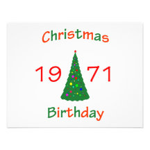1971 Christmas Birthday Invitations