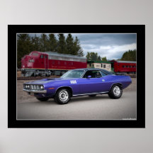 1971 Plymouth Barracuda Cuda Muscle Car Poster