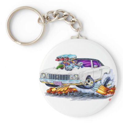 1972 Monte Carlo White Car Key Chains by maddmaxart Keychain Template