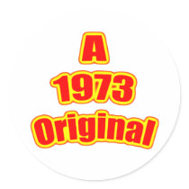 1973 Original Red Round Stickers