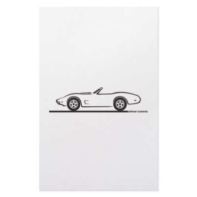 1974 - 1977 Corvette Convertible Custom Stationery by frengi