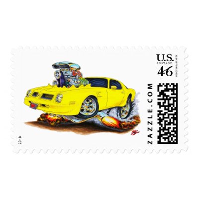 1974-76 Firebird Yellow Car Stamp by maddmaxart