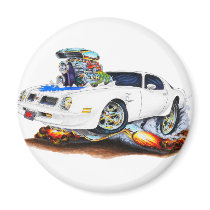 1974-76 Trans Am White-Blue Car Magnet