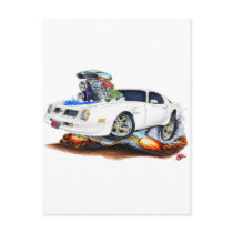 1974-76 Trans Am White-Blue Car Post Card