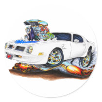 1974-76 Trans Am White-Blue Car Round Stickers