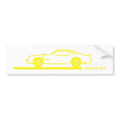 1974-78 Trans Am Yellow Car Bumper Sticker by suesescape