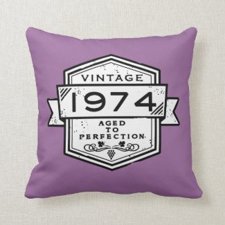 1974 Aged To Perfection Throw Pillow