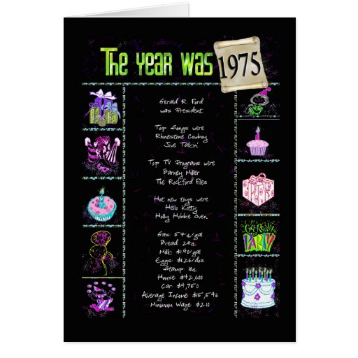 1975 Birthday Fun Facts Greeting Card Zazzle