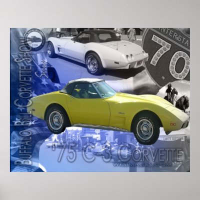 1975 C-3 Corvette-Buffalo Bill Corvette Show Print by wksimages