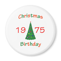 1975 Christmas Birthday magnets
