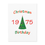 1975 Christmas Birthday Postcard
