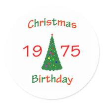 1975 Christmas Birthday stickers