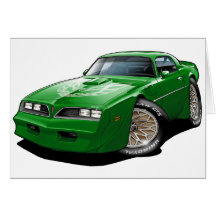 1977- 78 Trans Am Green Car Greeting Card