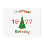 1977 Christmas Birthday Postcard