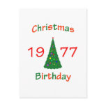 1977 Christmas Birthday Post Card