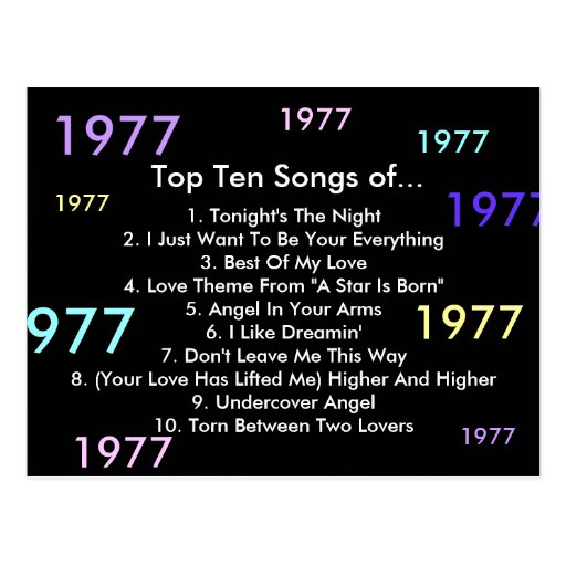 1977-songs-postcard-zazzle