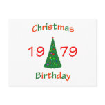 1979 Christmas Birthday Post Card