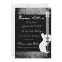 1980's Grunge Rock Themed Sweet Sixteen Invite