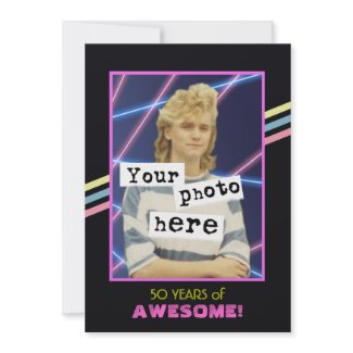 1980's Retro Photo Party Announcement invitation