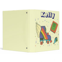 1980's Roller Skate Icons Student School Binder