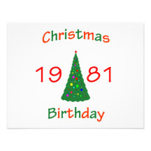 1981 Christmas Birthday Invite