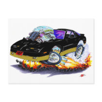 1982-92 Trans Am Black-Gold Car Postcard