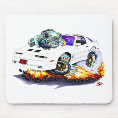 1982-92 Trans Am White Turbo GTA Mouse Pad by maddmaxart