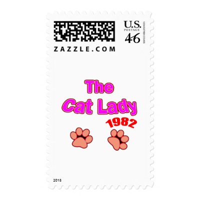 1982 Cat Lady Postage by birthyeardesigns