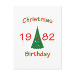 1982 Christmas Birthday Post Card