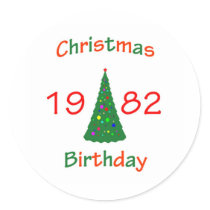 1982 Christmas Birthday stickers by christmasbirthday911 1982 Christmas Birthday stickers