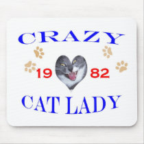 1982 Crazy Cat Lady Mouse Pad