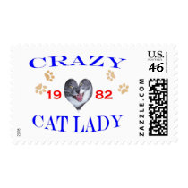 1982 Crazy Cat Lady Postage Stamp