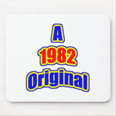 1982 Original Blue Red Mouse Pad by birthyeardesigns4