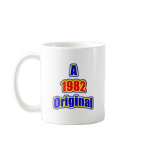 1982 Original Blue Red Coffee Mugs