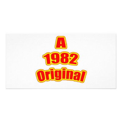 1982 Original Red Customized Photo Card by birthyeardesigns4