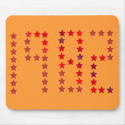 1982 Stars Red Orange Mousepad by Pinkisweet24