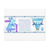 1983 2043 Chinese zodiac water pig born Taurus Post Cards