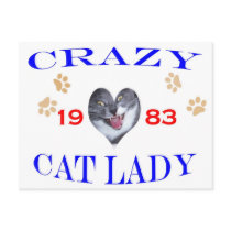 1983 Crazy Cat Lady postcards
