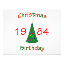 1984 Christmas Birthday Invites