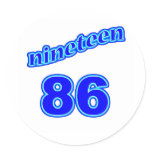 1986 Nineteen 86 Sticker