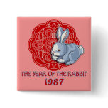 1987 The Year of the Rabbit Gifts Pinback Button