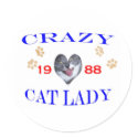 1988 Crazy Cat Lady stickers